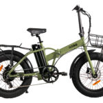 Tiny vert militaire et noir fat bike pliant électrique