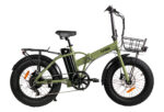 Tiny vert militaire et noir fat bike pliant électrique – Image 2